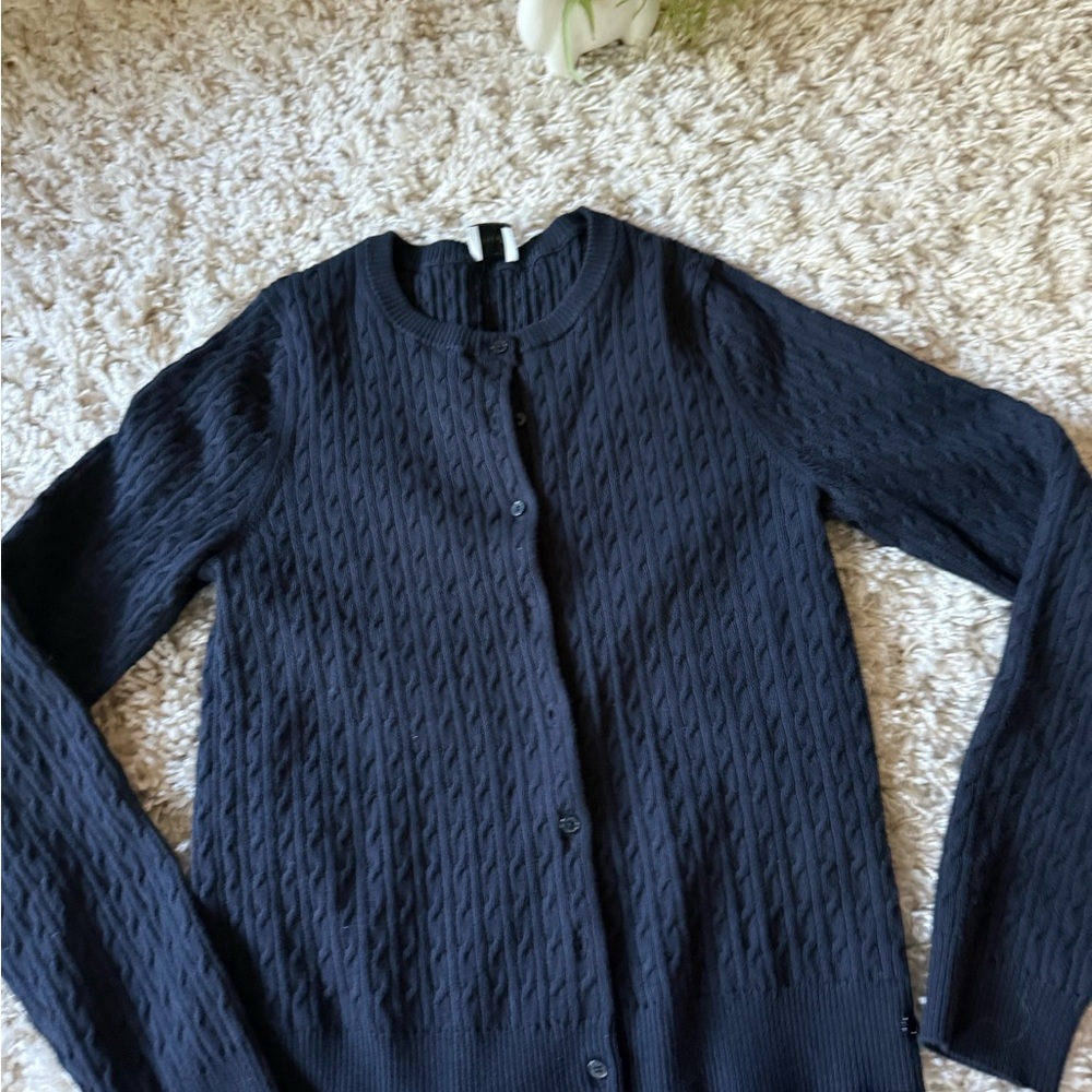 Sunday Best Navy Cable Knit Cardigan